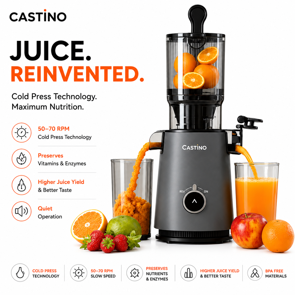 Castino Cold Press Juicer