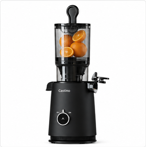 Castino Cold Press Juicer | High Nutrition | Easy Assembly & Cleaning | Intelligent Auto Reverse | Advanced Safety Features | Ideal for Fruit, Veggie Juices & Nut Milks